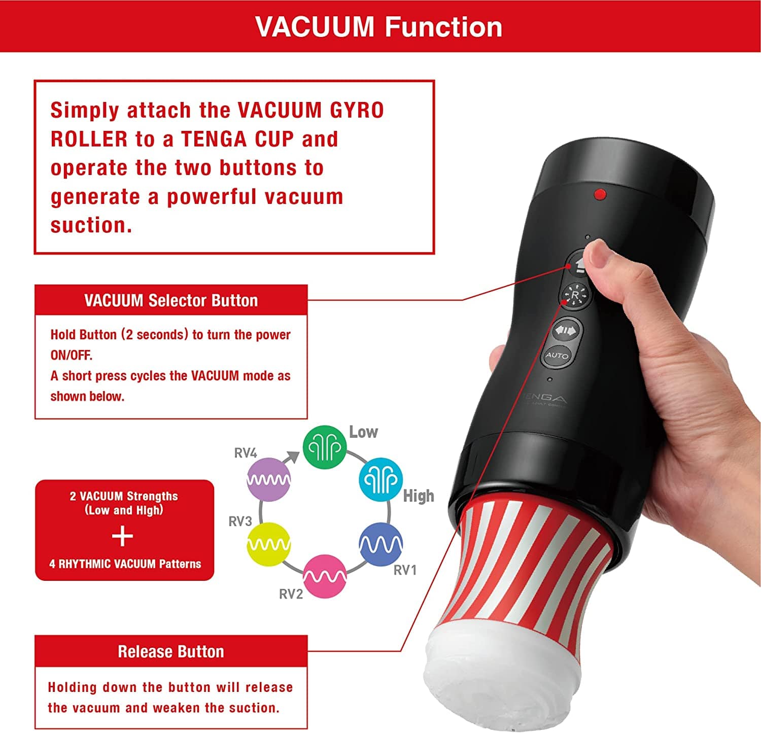 Tenga For Him VACUUM GYRO ROLLER