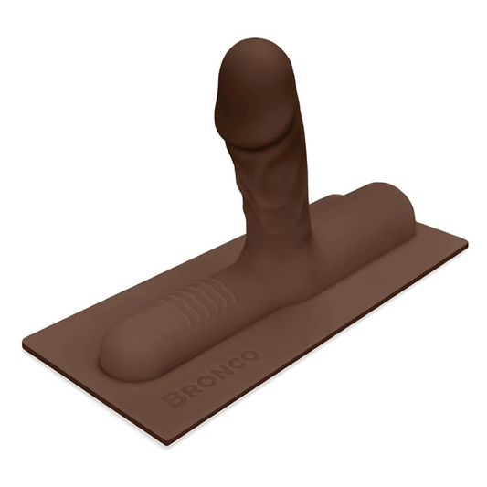 The Cowgirl Vibrators Bronco - Realistic Silicone Attachment - Chocolate