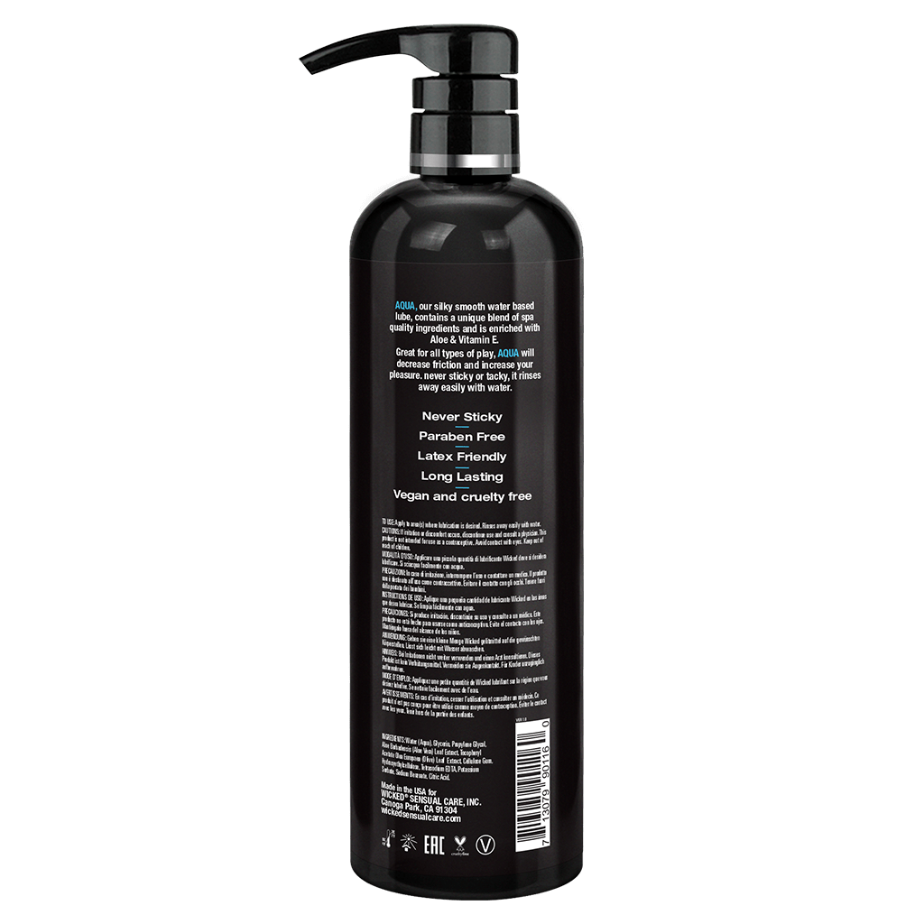 Wicked Lubes Aqua Water Based Lubricant  16oz