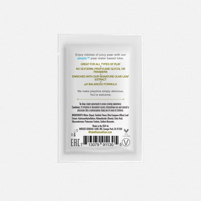 Wicked Lubes Simply Aqua Pear Sachets .1oz