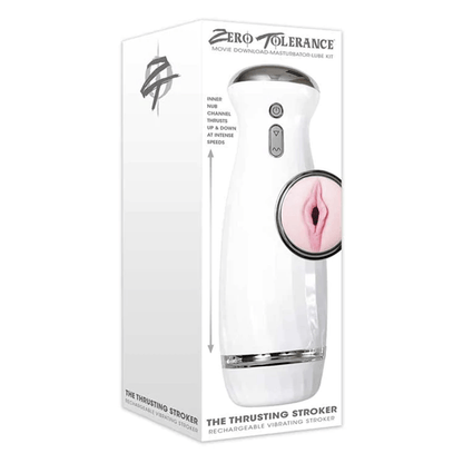 Zero Tolerance For Him Zero Tolerance THE THRUSTING RECHARGEABLE STROKER  WHITE/CHROME